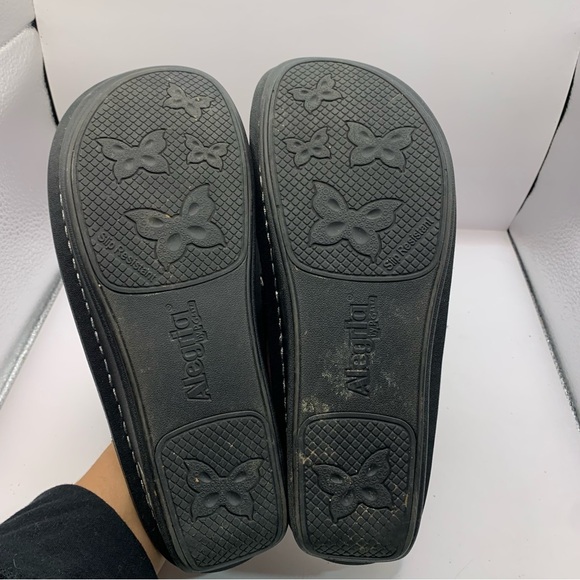 Alegria silver Black CAR  532  Thong Slip On Adjustable sandals Size40 US9.5 F16 - Picture 5 of 6